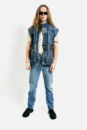 80s vintage denim vest men