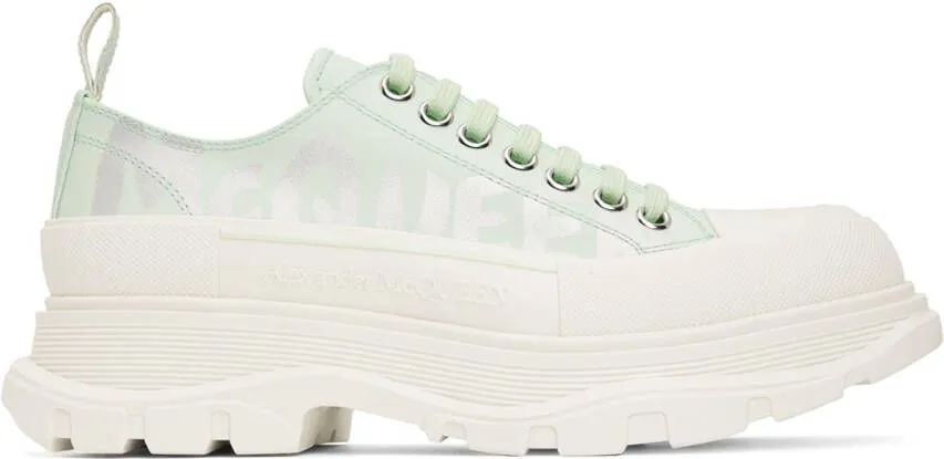 Alexander McQueen Green Graffiti Tread Slick Sneakers