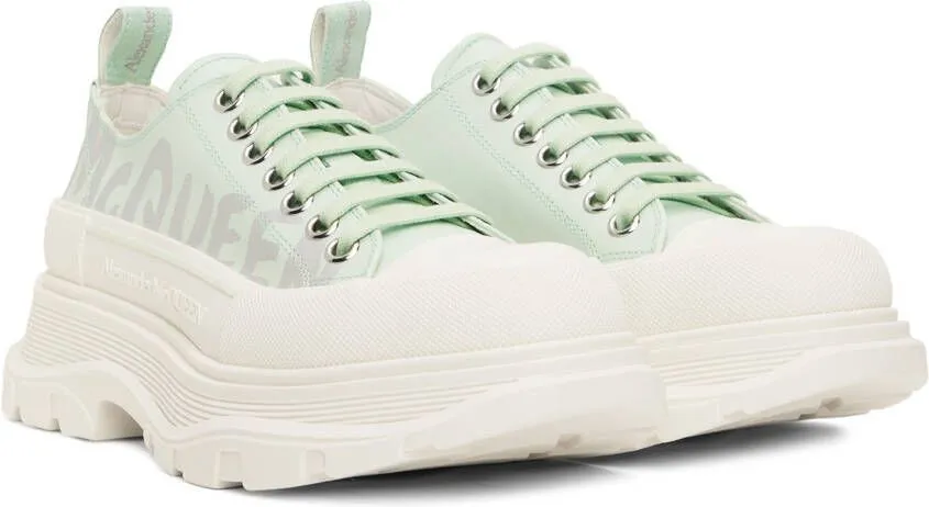 Alexander McQueen Green Graffiti Tread Slick Sneakers