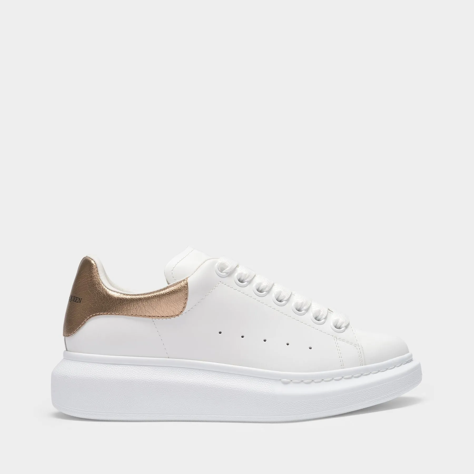 Alexander McQueen  Oversized Sneakers - Alexander Mcqueen - White/Pink Gold - Leather