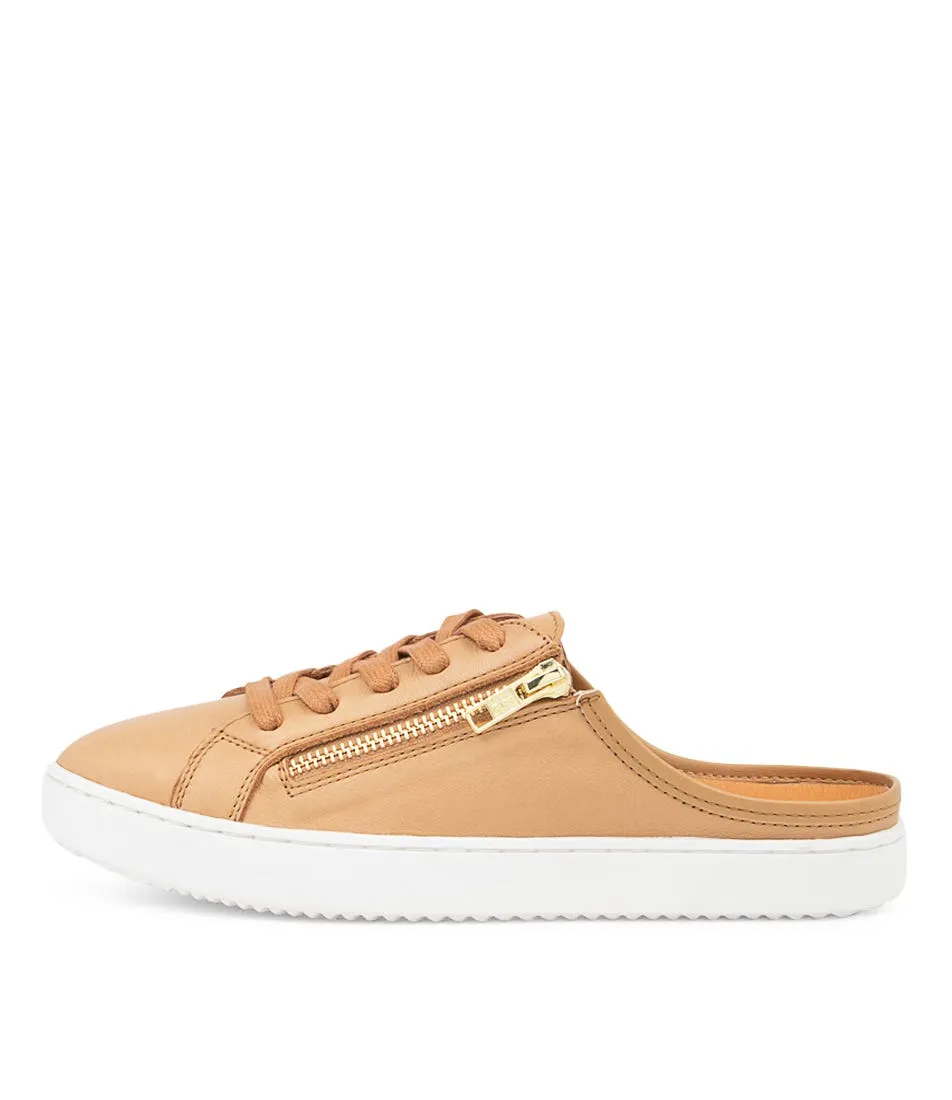 ALFIE & EVIE Vista Camel Leather Sneakers