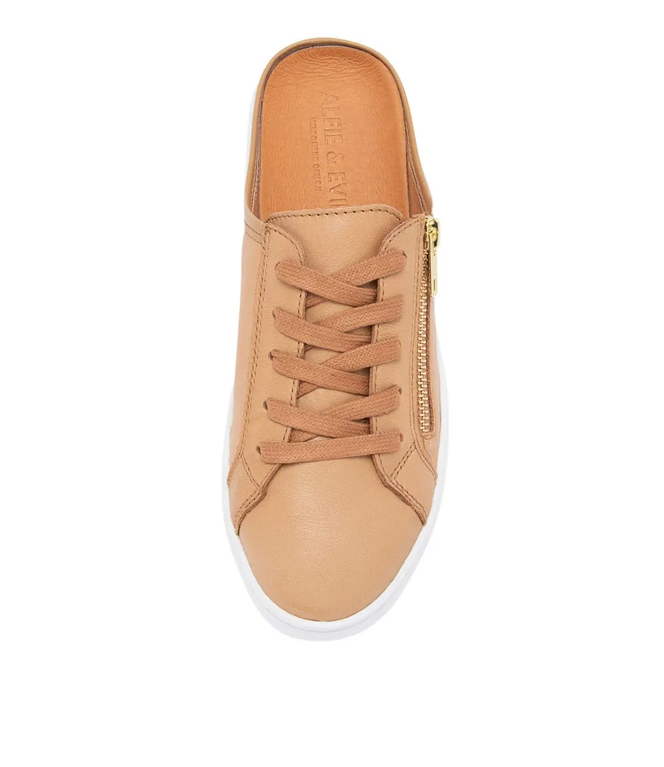 ALFIE & EVIE Vista Camel Leather Sneakers