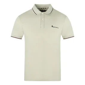 Aquascutum Tipped Collar Beige Polo Shirt