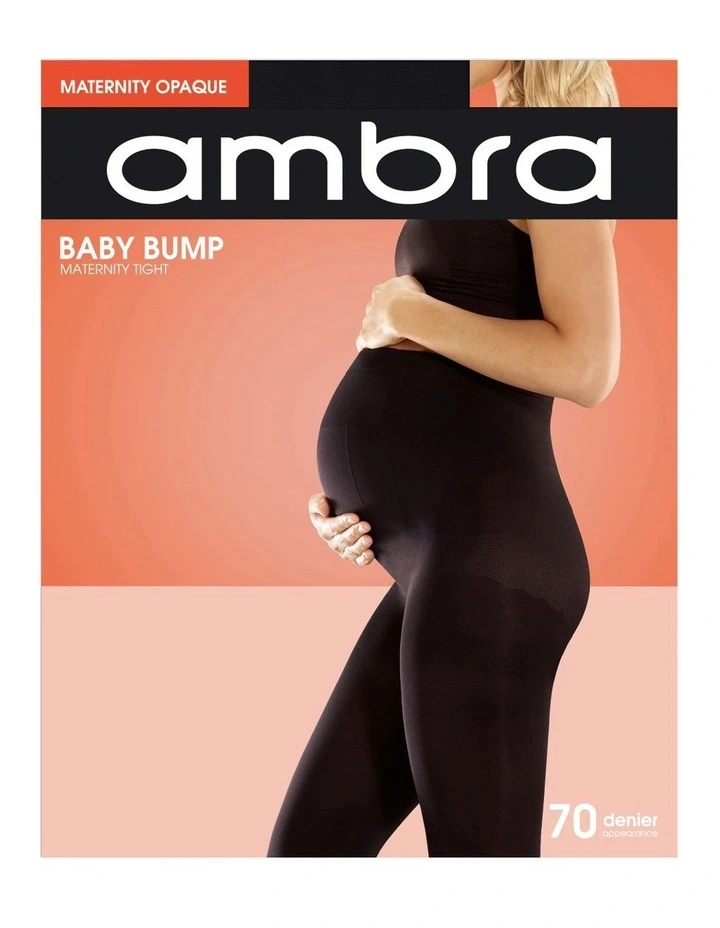 Baby Bump Opaque Maternity Tight Black