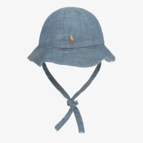 Baby Girls Blue Chambray Sun Hat