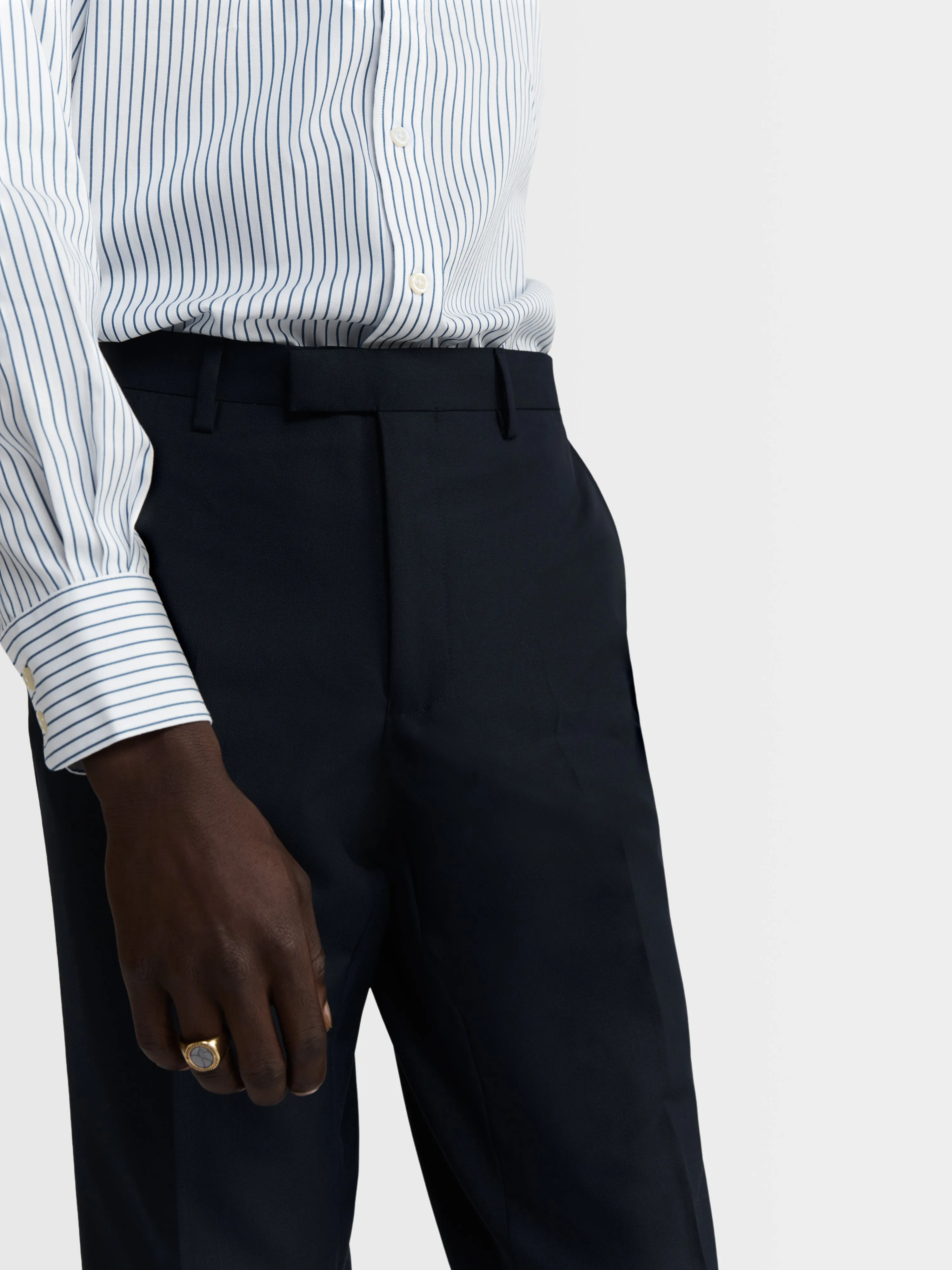 Birch Regular Fit Navy Trousers