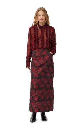 BOTANICAL JACQUARD LONG SKIRT