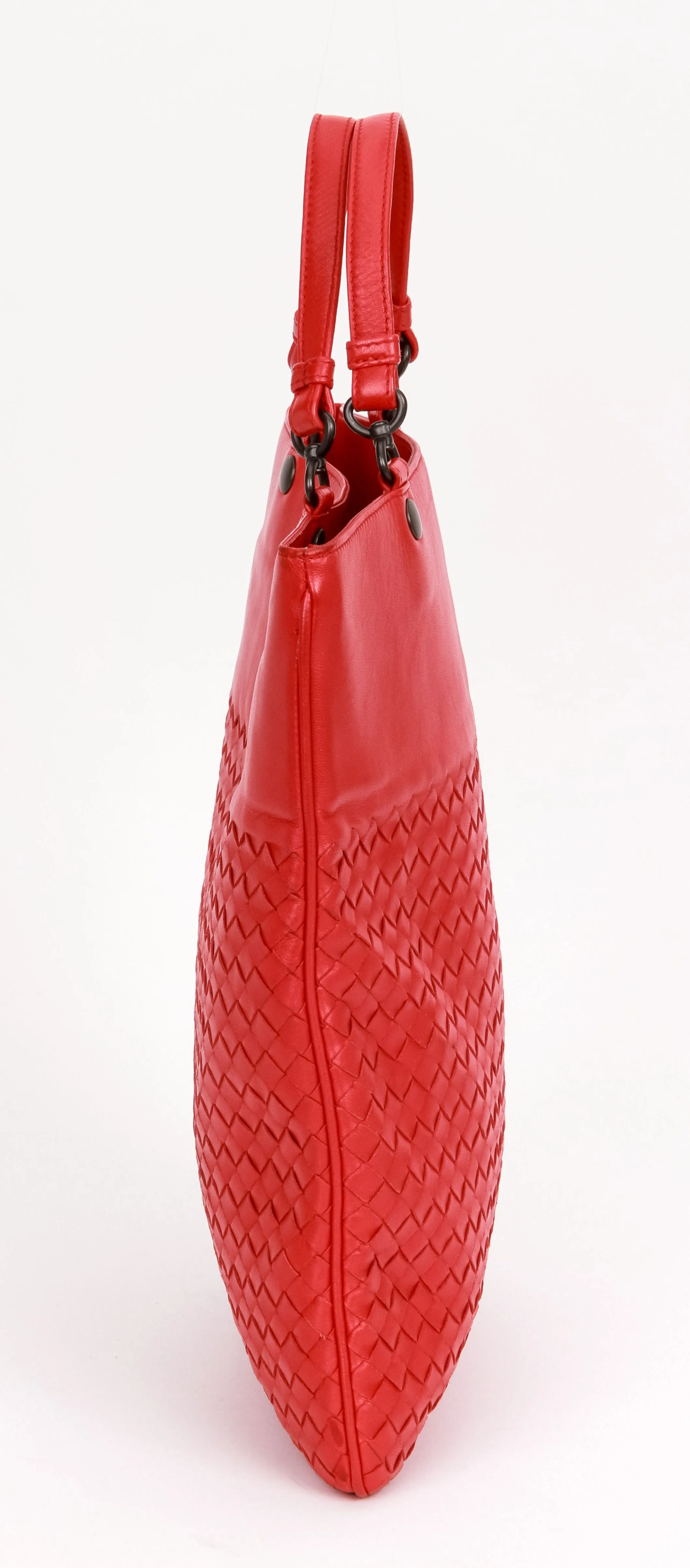 Bottega Intrecciato Red Lambskin Bag