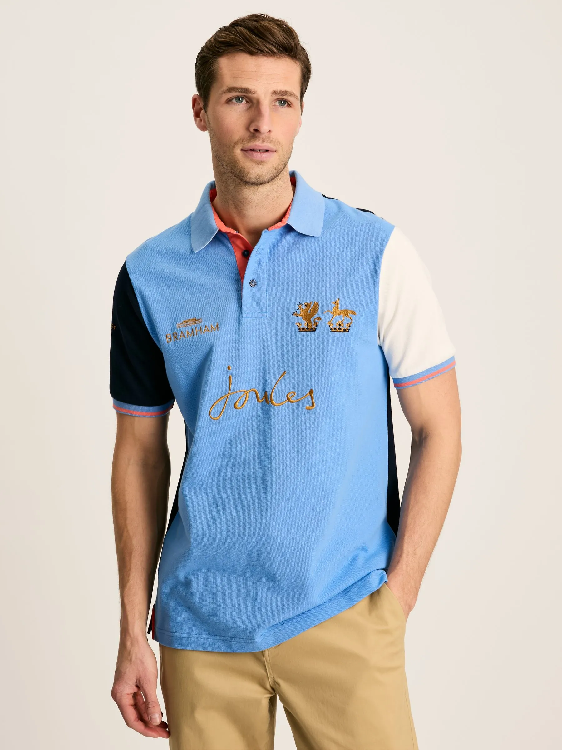 Bramham Blue/Cream Polo Shirt