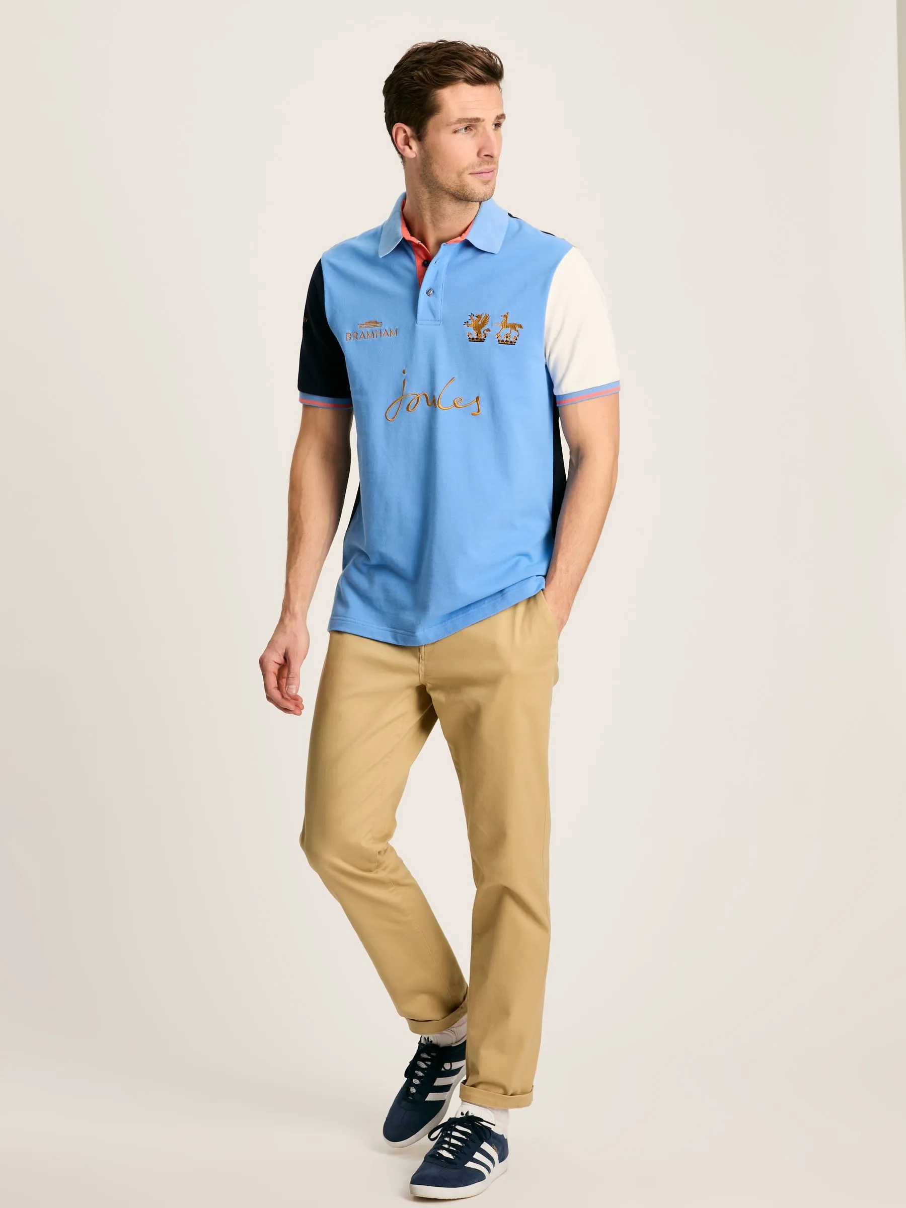 Bramham Blue/Cream Polo Shirt