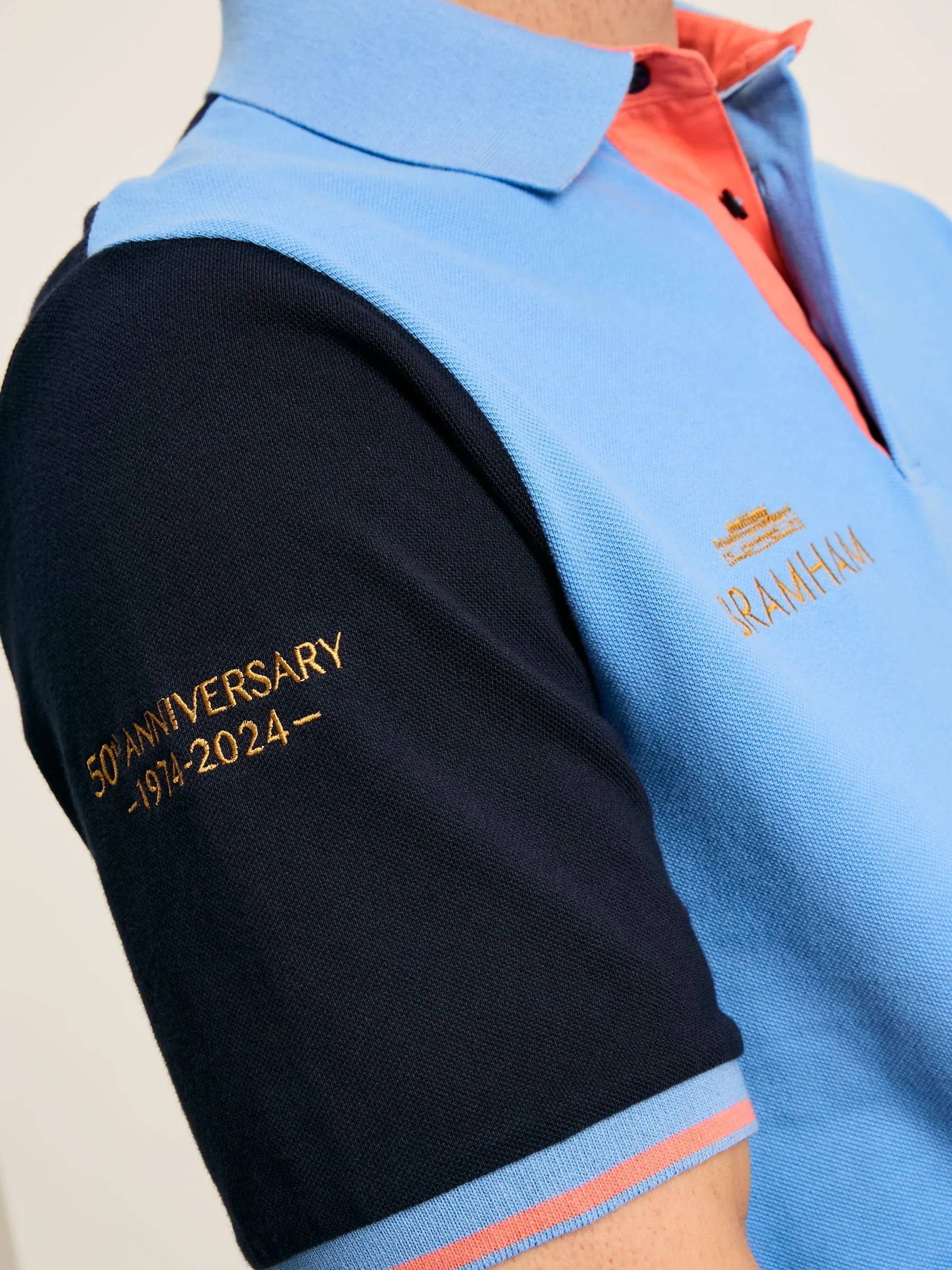 Bramham Blue/Cream Polo Shirt