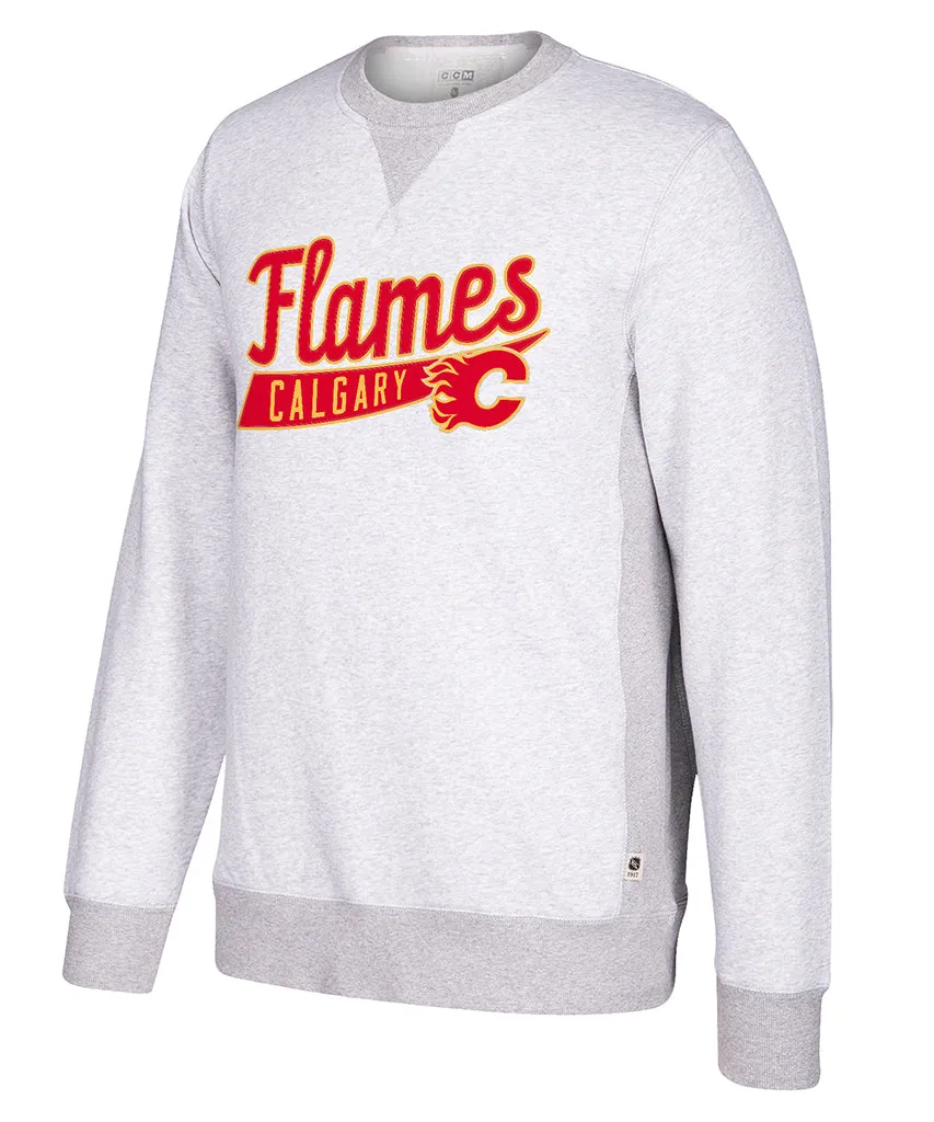 CALGARY FLAMES CCM MEN'S FINISHED FLEECE CREW SHIRT