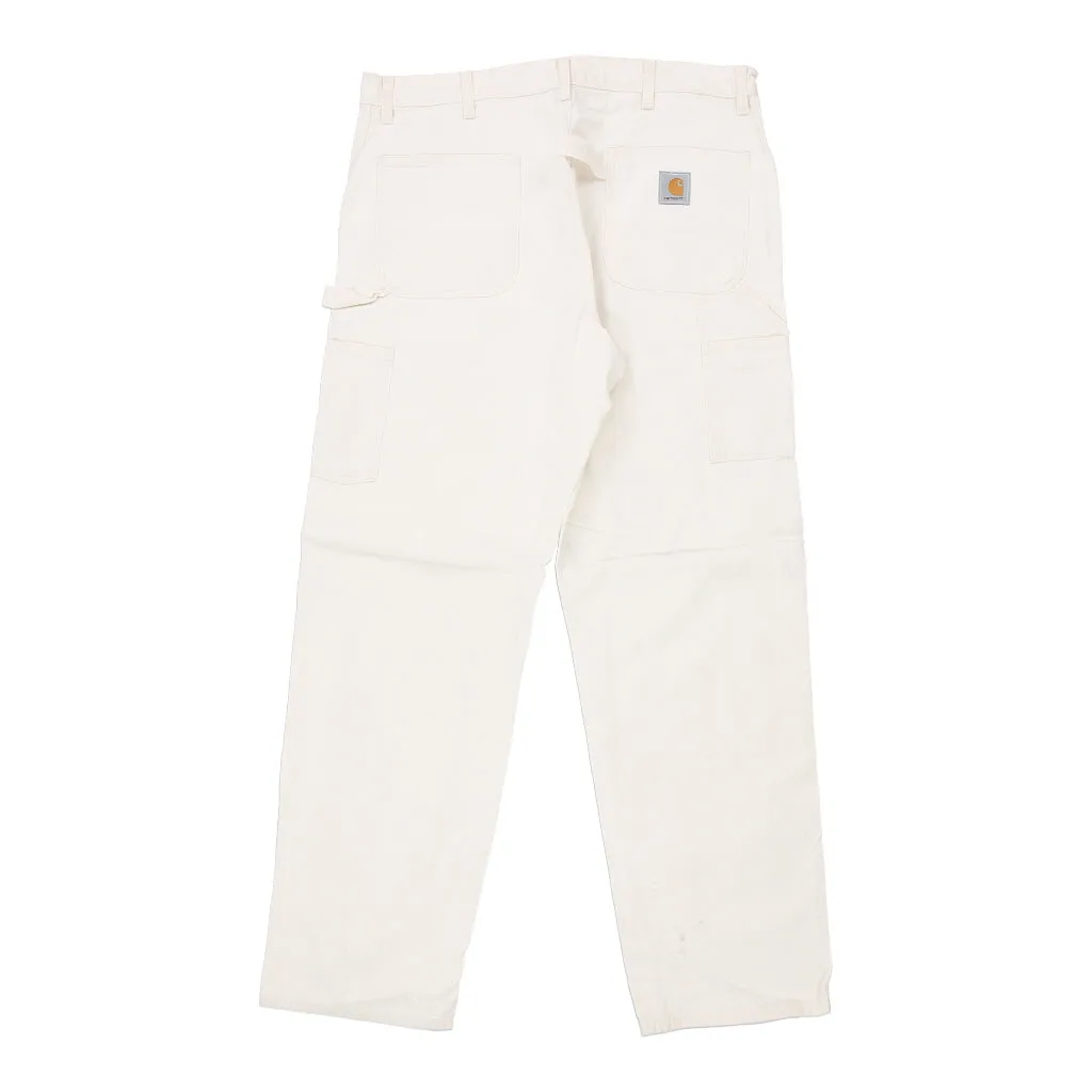 Carhartt Carpenter Trousers - 36W 34L White Cotton