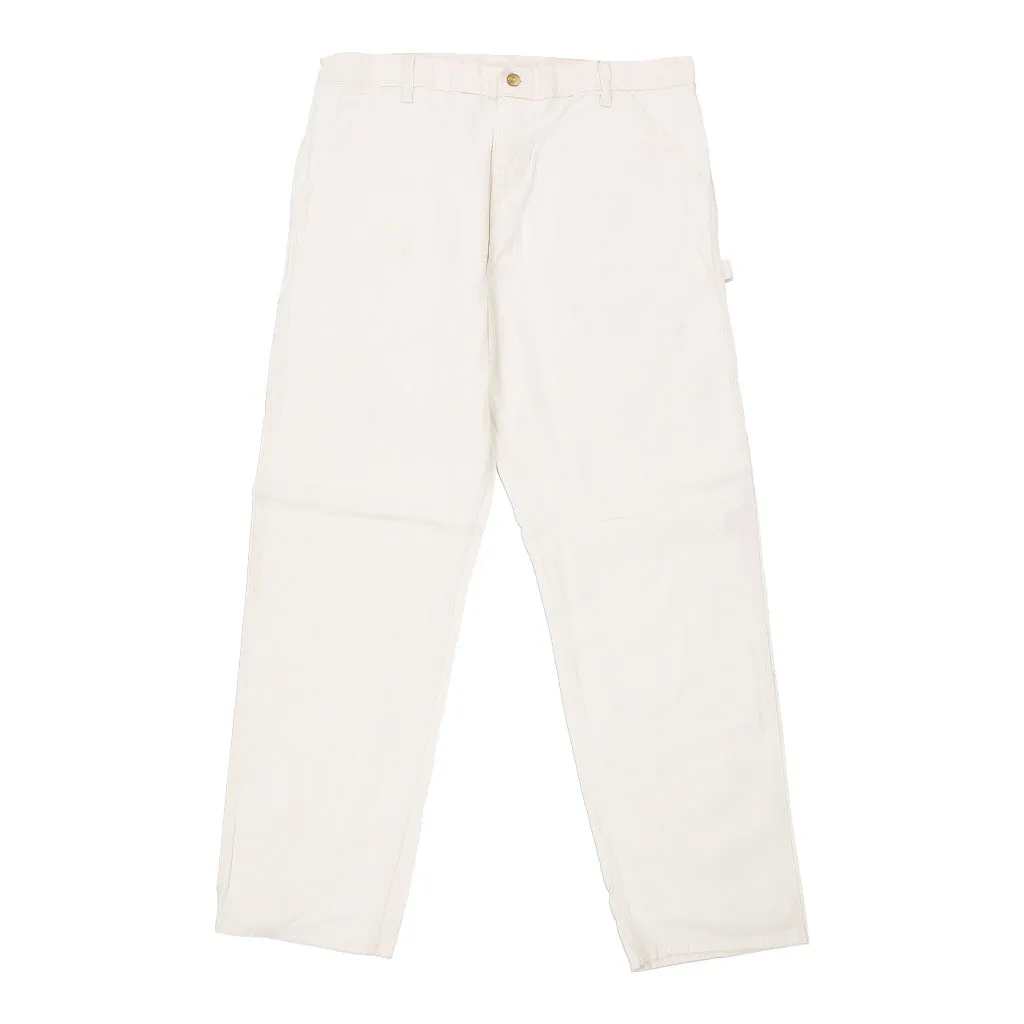 Carhartt Carpenter Trousers - 36W 34L White Cotton