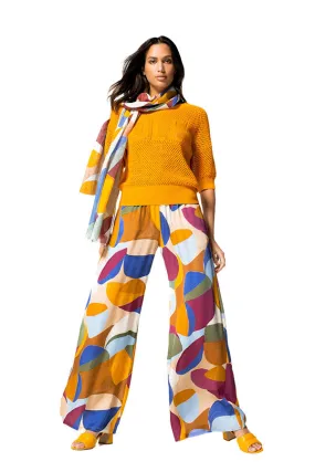 Caroline Biss MULTICOLOR PRINT LOOSE WIDE TROUSERS