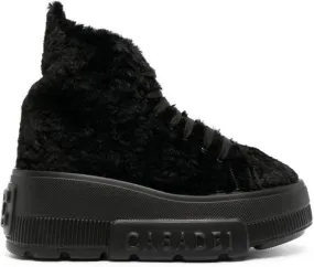 Casadei Nexus fleece-texture sneakers Black