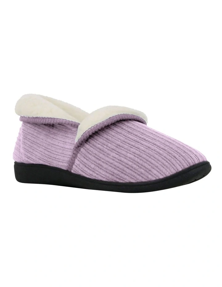 Catherine Velour Slipper in Lavender