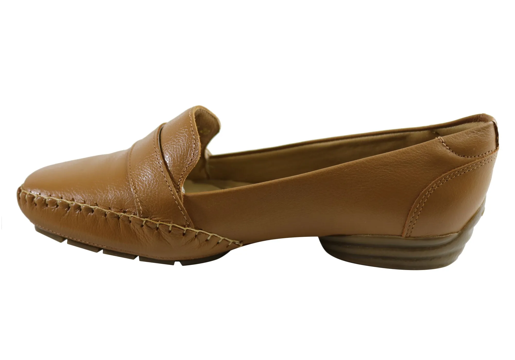 Comfortshoeco Nadya Womens Comfort Cushioned Leather Low Heel Shoes