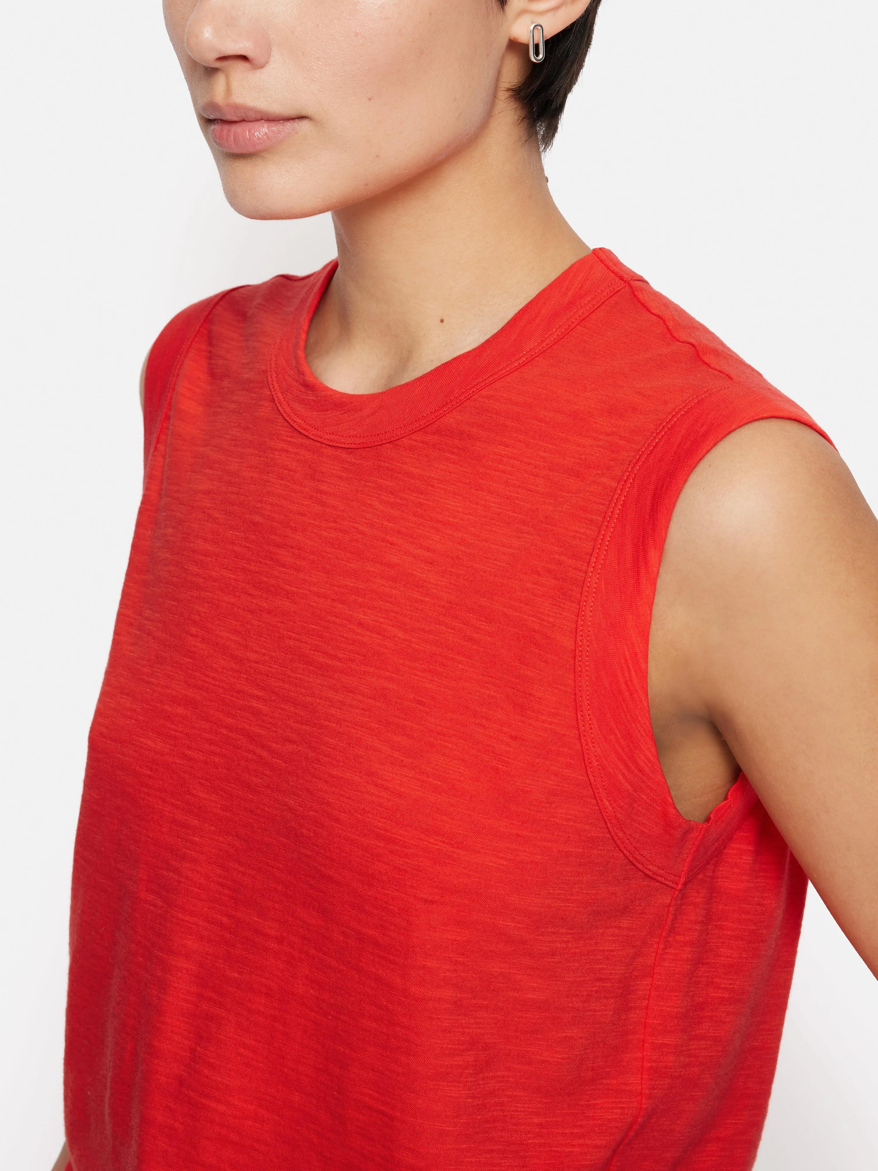 Cotton Slub Tank Top | Red