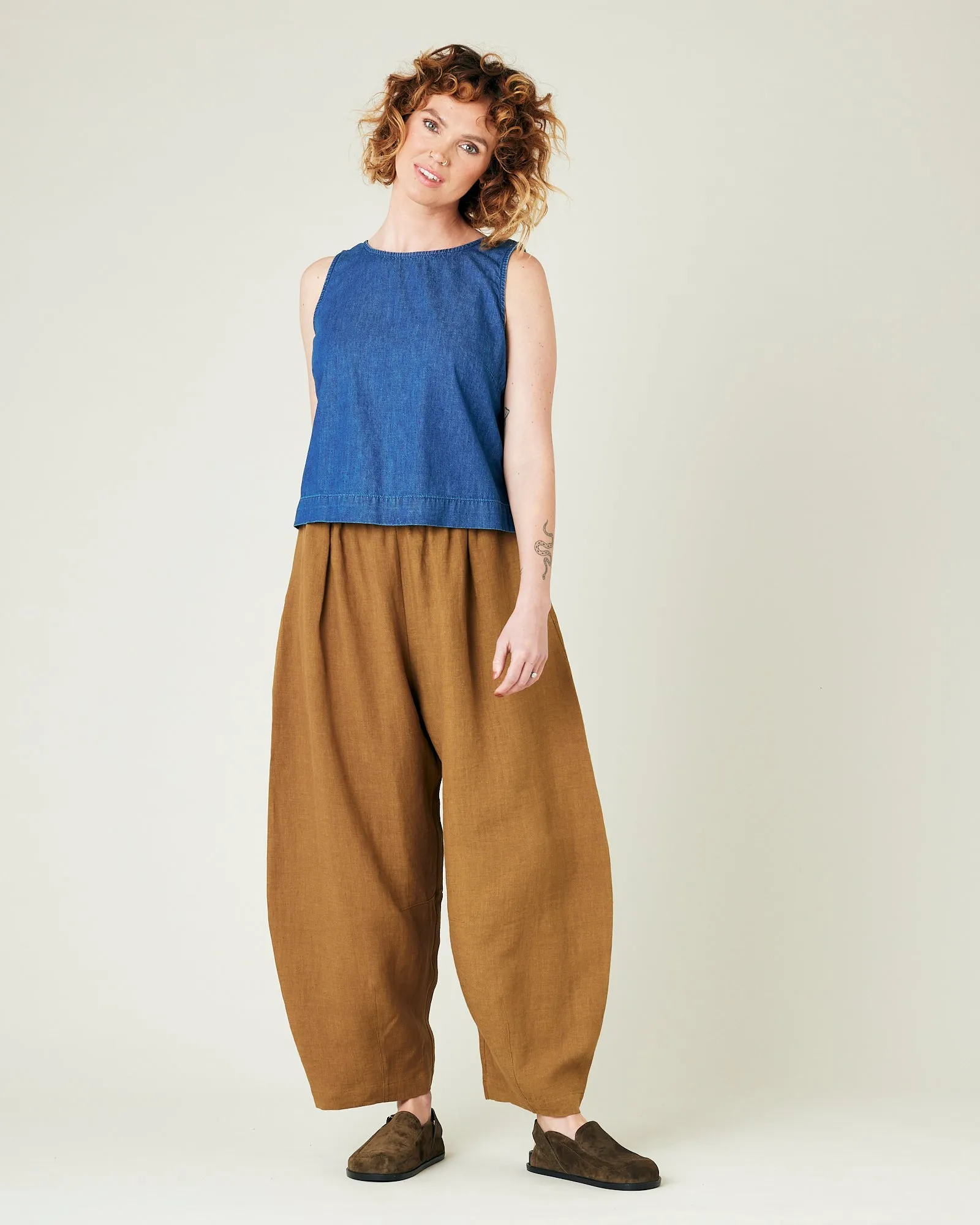 Daisy Bronze Linen Trousers