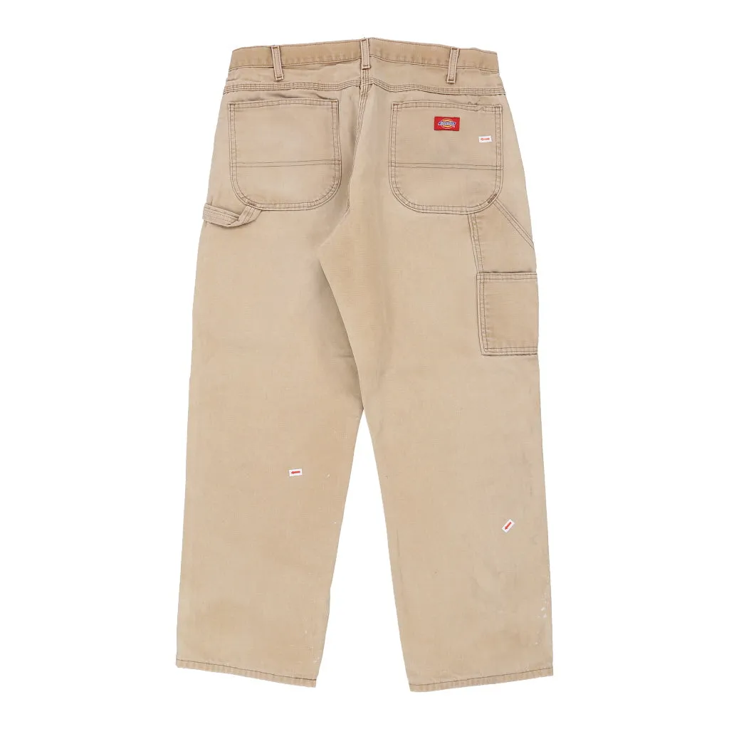 Dickies Carpenter Trousers - 36W 29L Beige Cotton