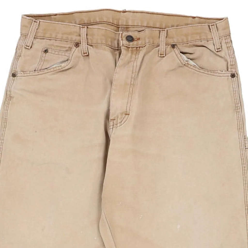 Dickies Carpenter Trousers - 36W 29L Beige Cotton