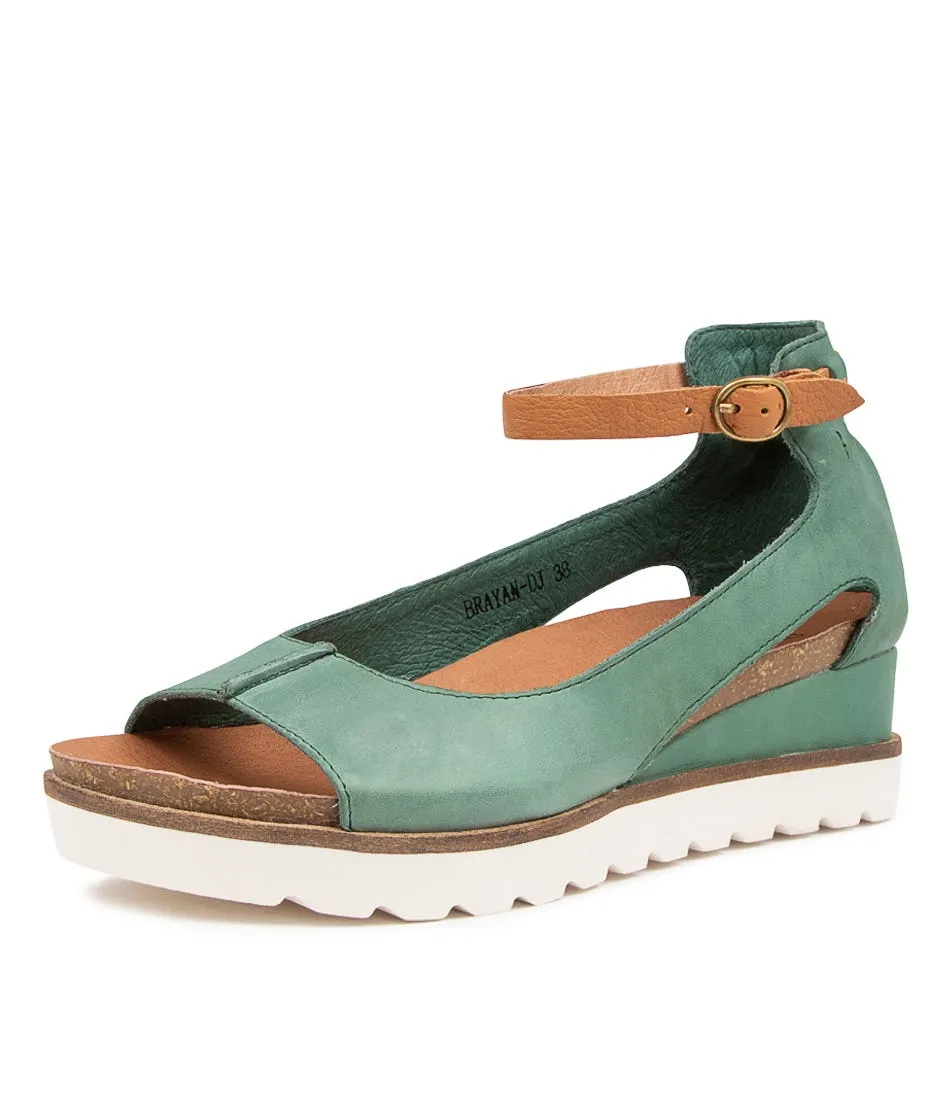 DJANGO & JULIETTE Brayan Ocean Dark Tan Leather Sandals