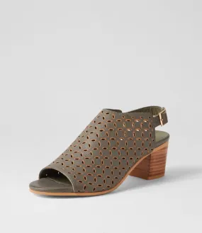 DJANGO & JULIETTE Burne Olive Tan Leather Sandals