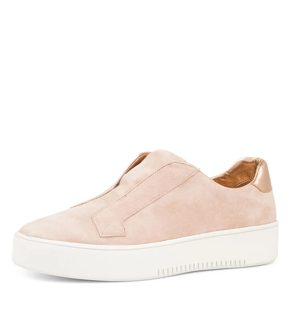 DJANGO & JULIETTE Lia Nude Pale Rose Gold Suede Sneakers