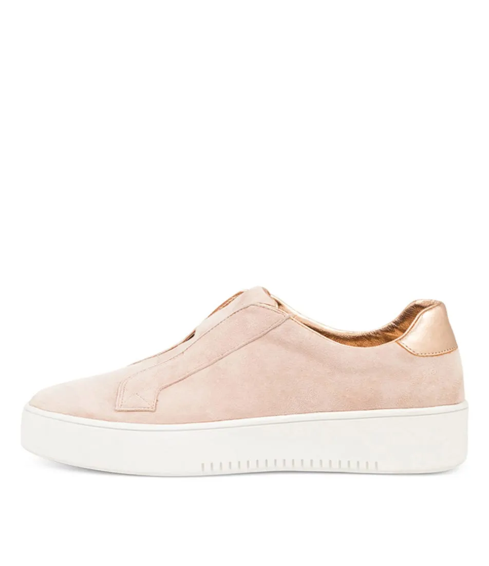 DJANGO & JULIETTE Lia Nude Pale Rose Gold Suede Sneakers