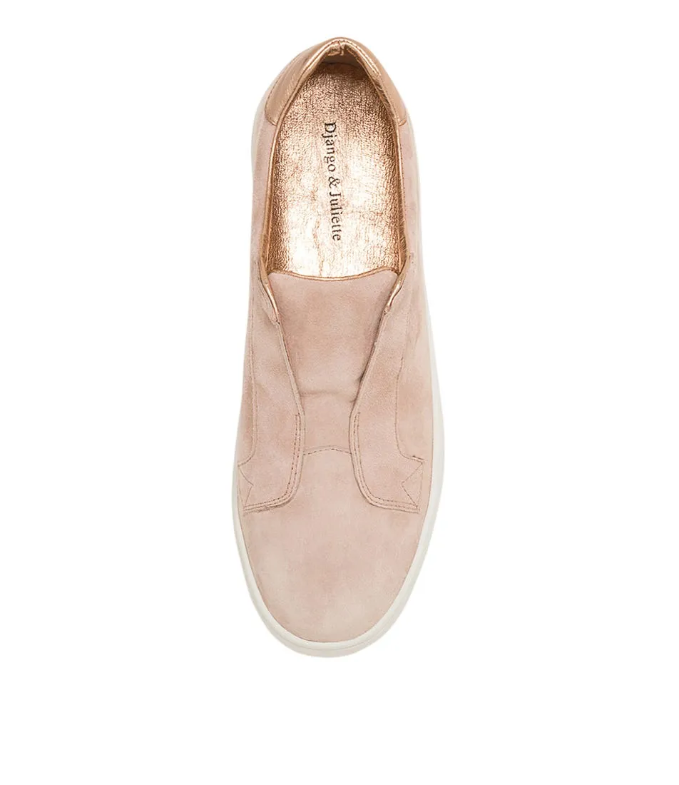 DJANGO & JULIETTE Lia Nude Pale Rose Gold Suede Sneakers