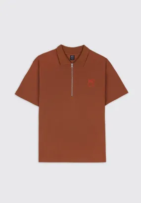 Dogma Half Zip Polo - Brown