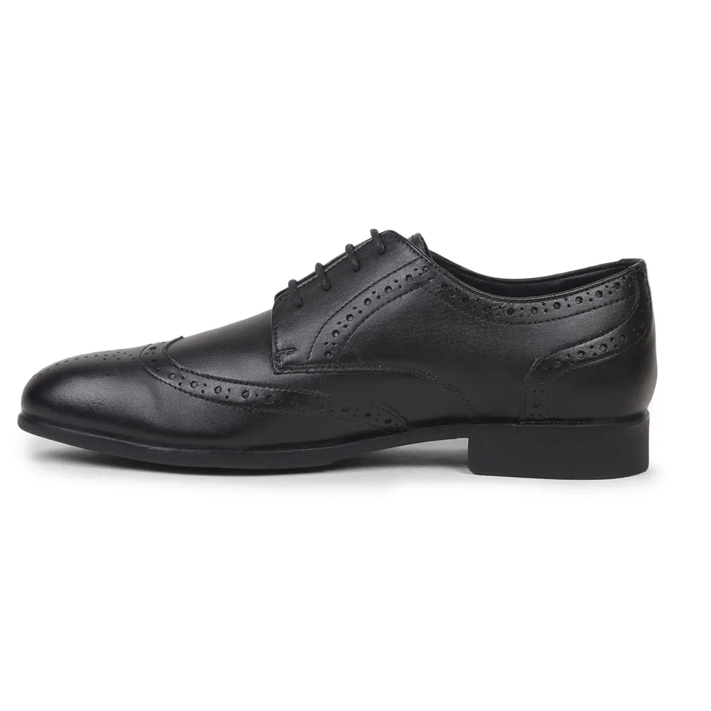 Fortune By Liberty Men BELGIUM01E Black Formal Brogue Lacing Shoes