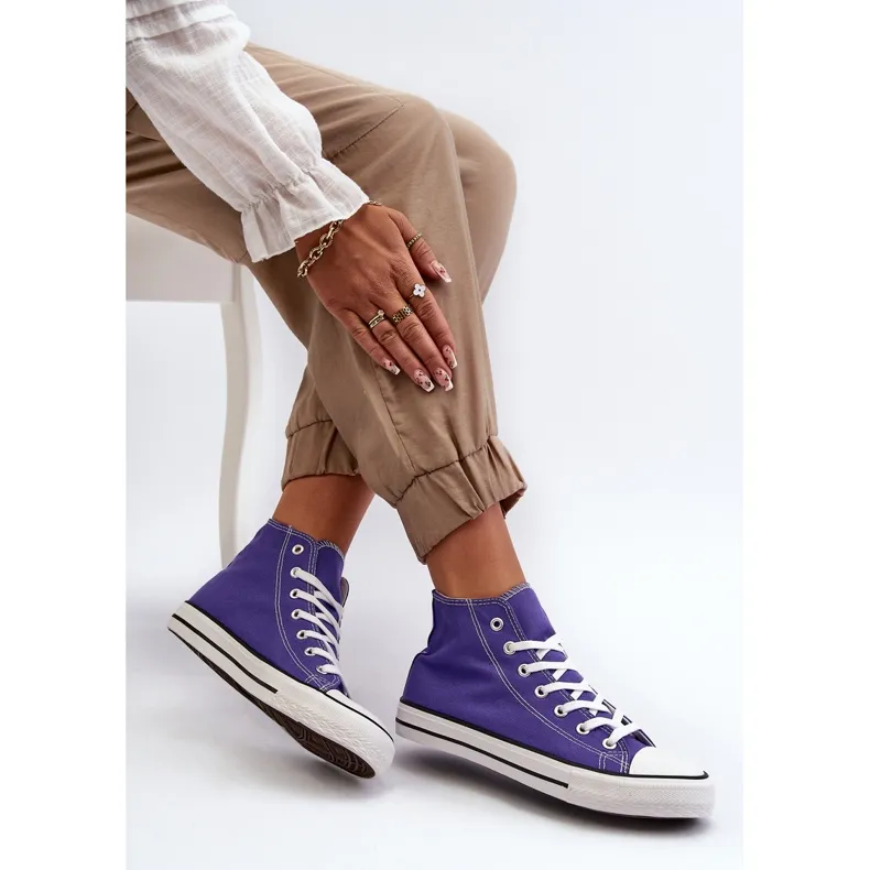 FR1 Women's Classic High Top Sneakers Purple Remos violet