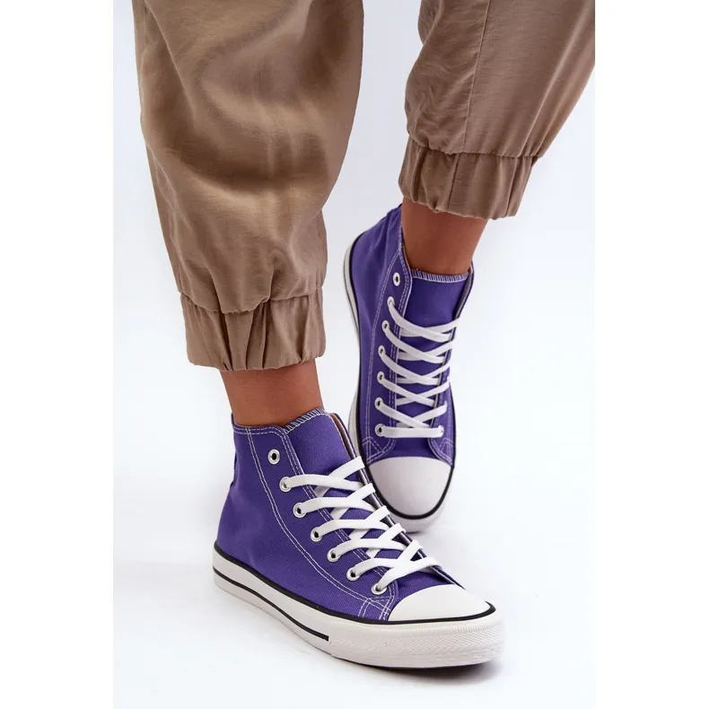 FR1 Women's Classic High Top Sneakers Purple Remos violet