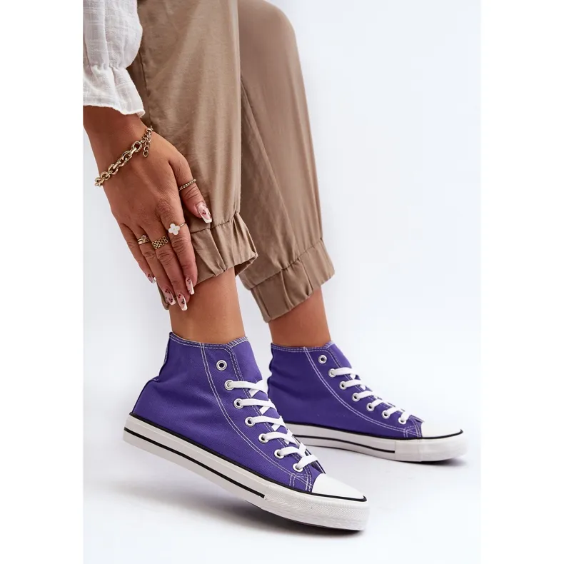 FR1 Women's Classic High Top Sneakers Purple Remos violet