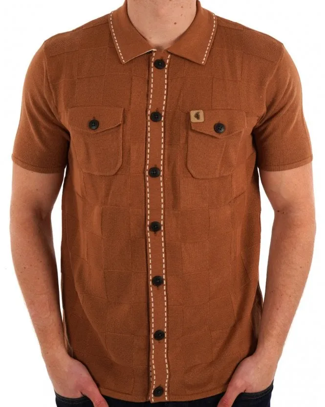 Gabicci Vintage Buckler Knitted Polo Toffee