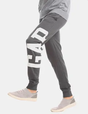 GAP Men Grey Vertical Logo Fleece Joggers