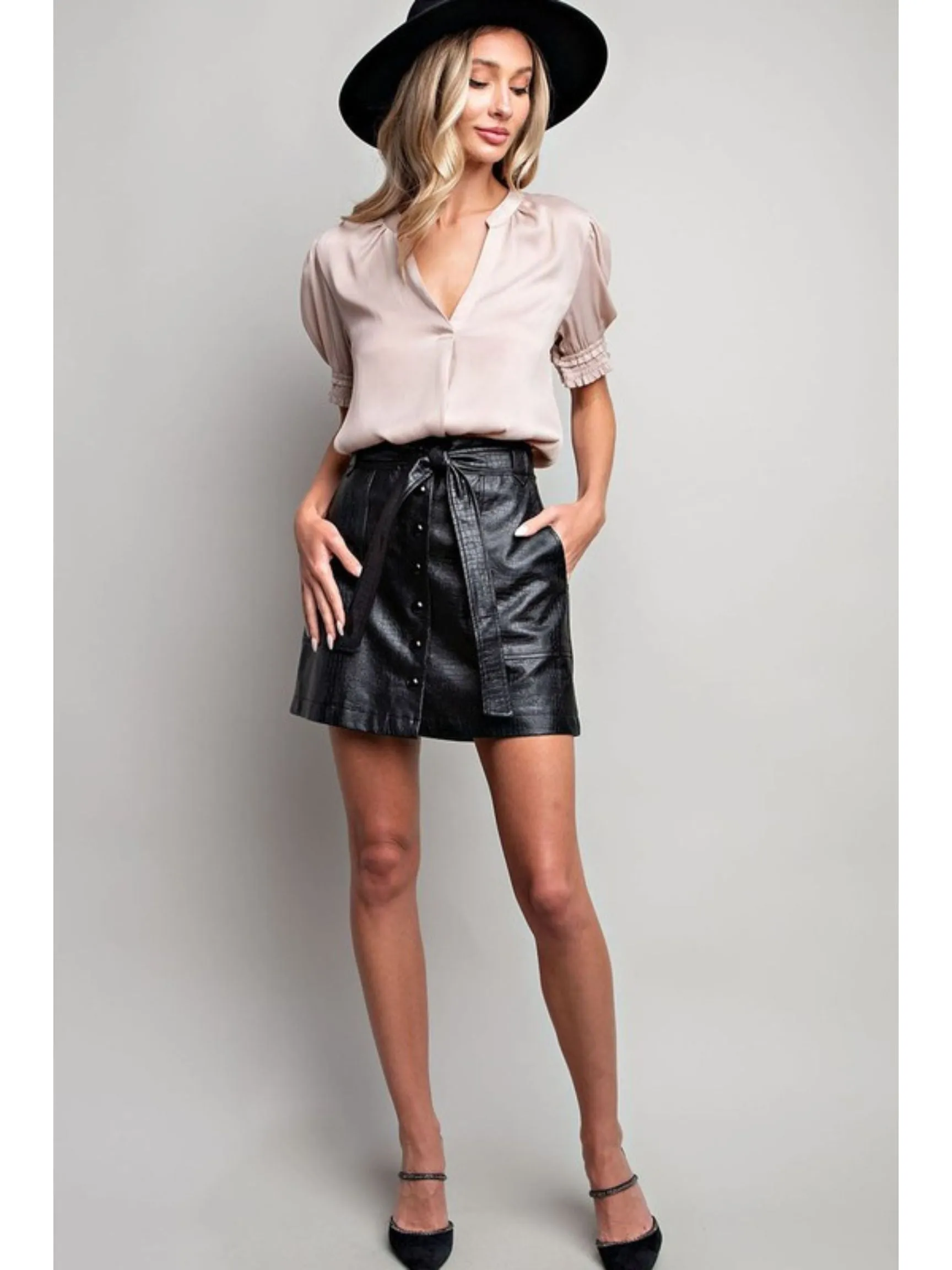 Gemma Pleather Skirt