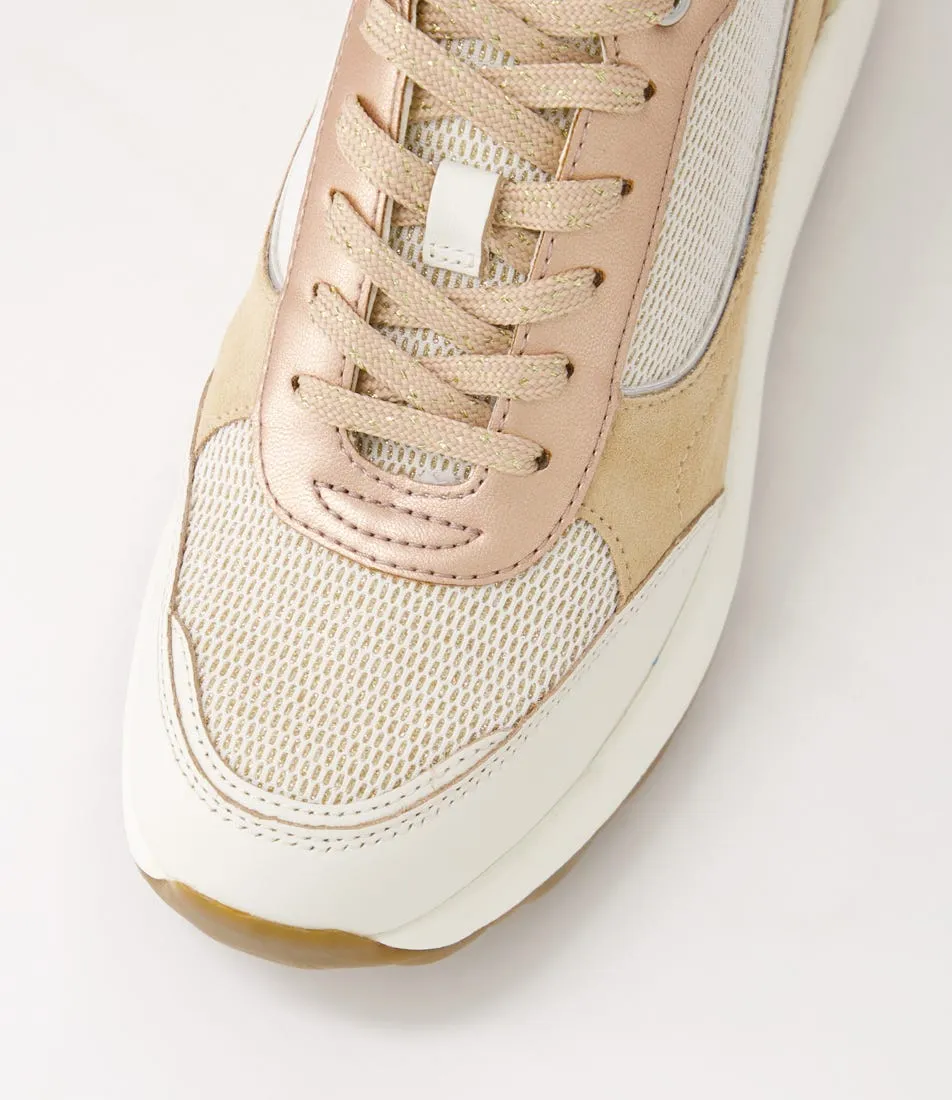 GEOX D Spherica Ec13 A Off White Desert Suede Mix Sneakers