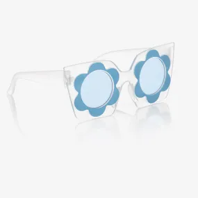 Girls Blue Flower Sunglasses