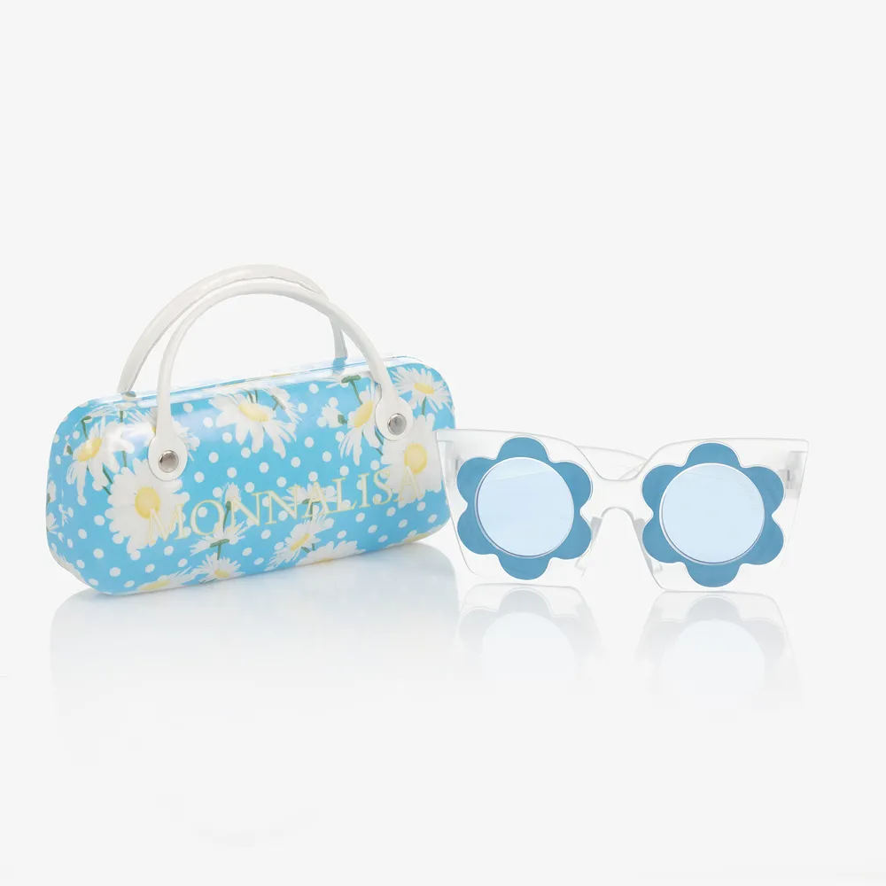 Girls Blue Flower Sunglasses