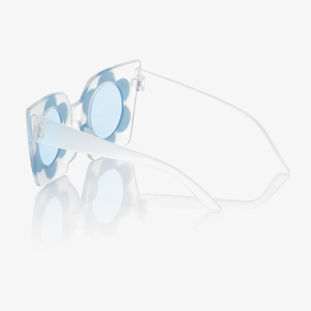 Girls Blue Flower Sunglasses