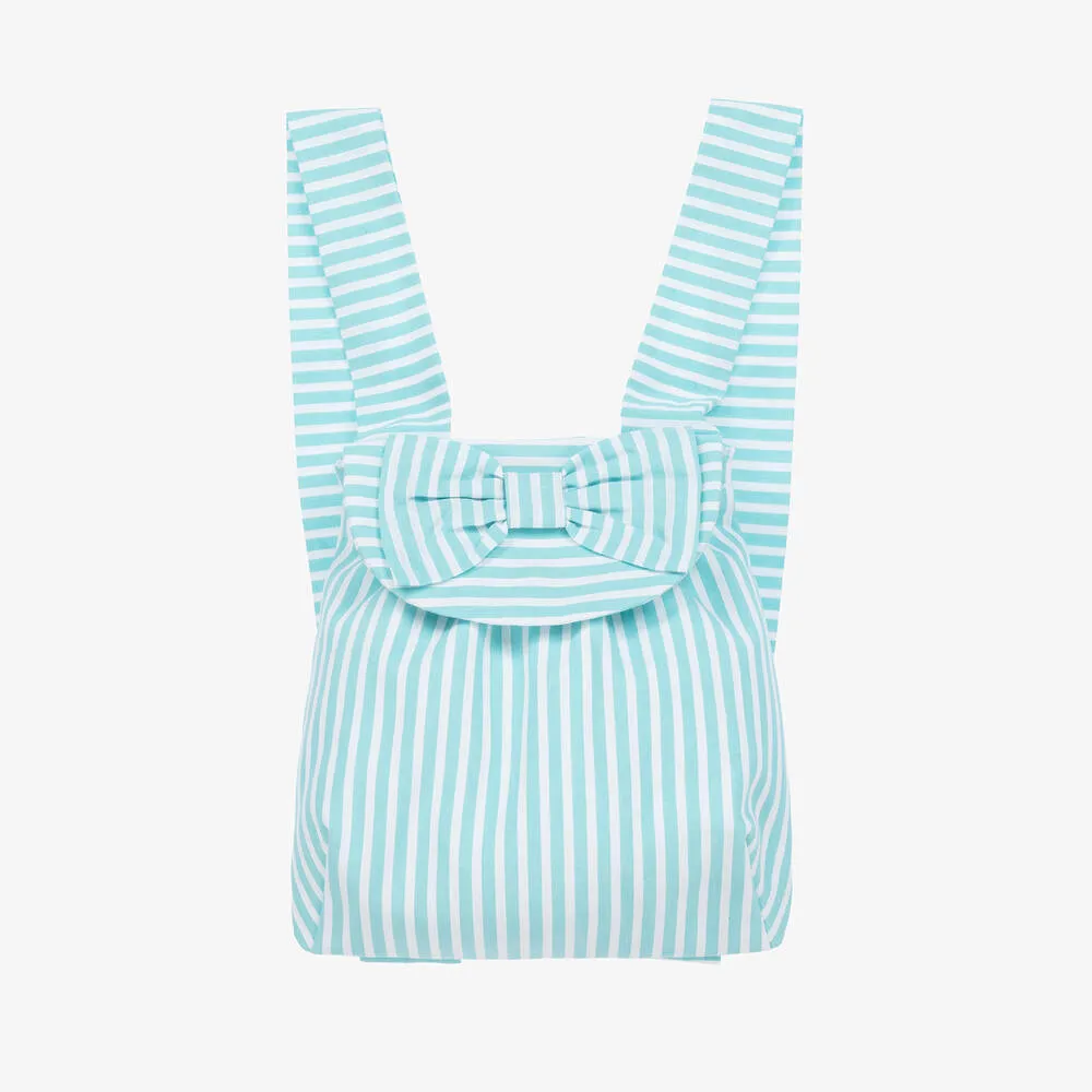 Girls Blue Striped Backpack (20cm)