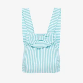 Girls Blue Striped Backpack (20cm)