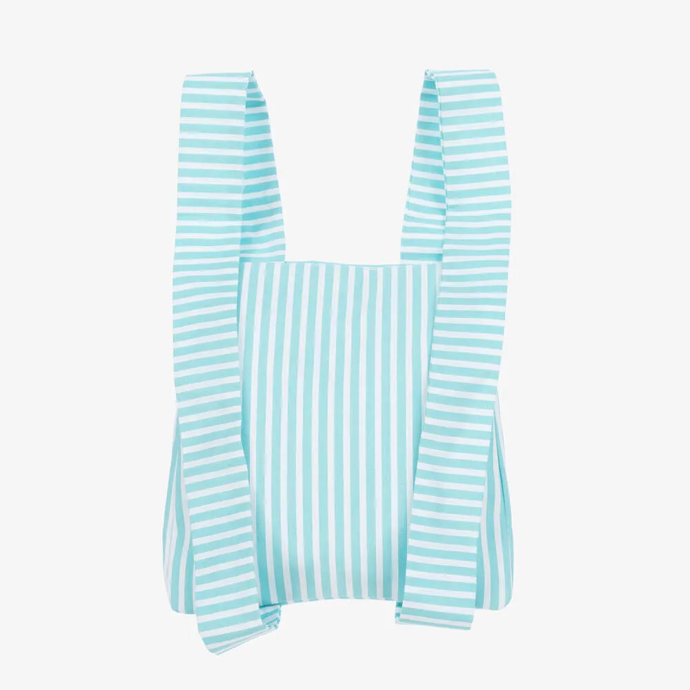 Girls Blue Striped Backpack (20cm)