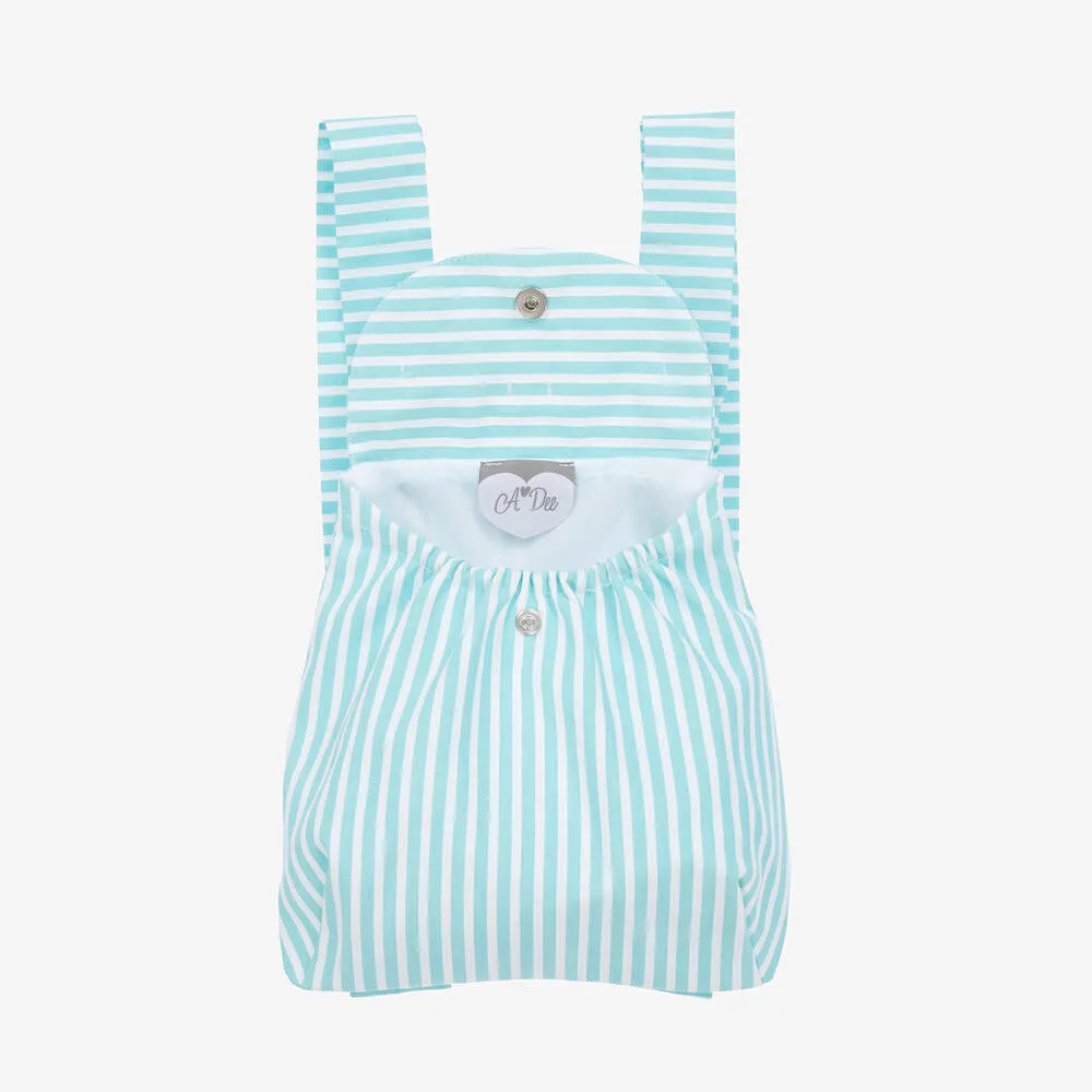 Girls Blue Striped Backpack (20cm)