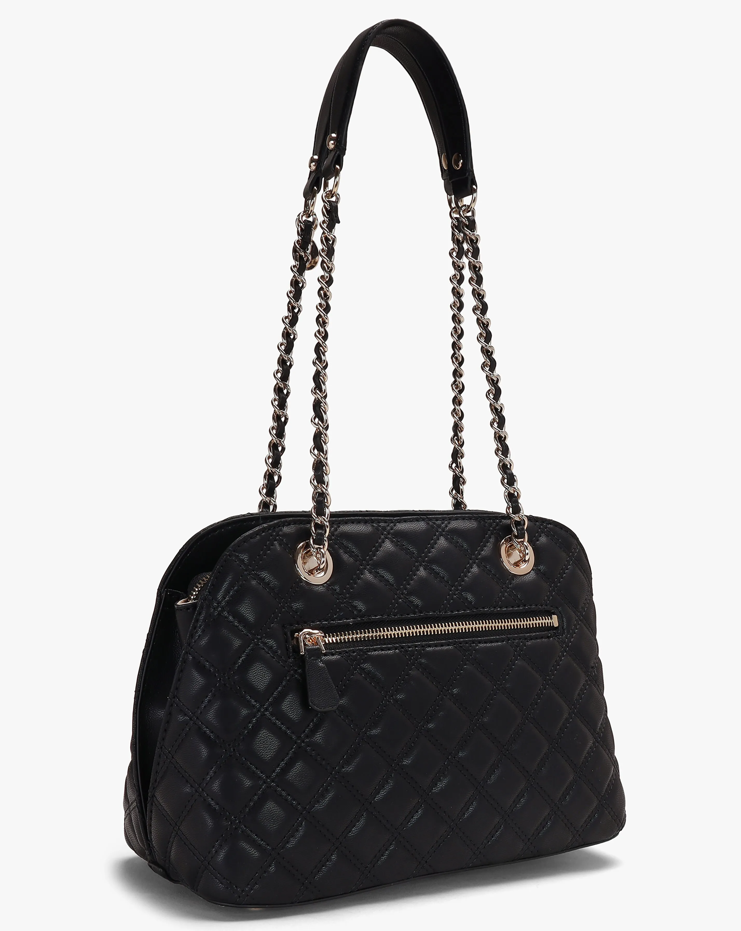 Guess Dome Black Quilted Shoulder Bag | Simply Be