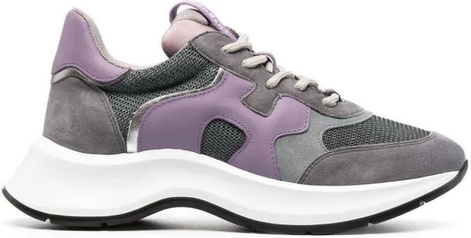 Hogan panelled lace-up sneakers Grey