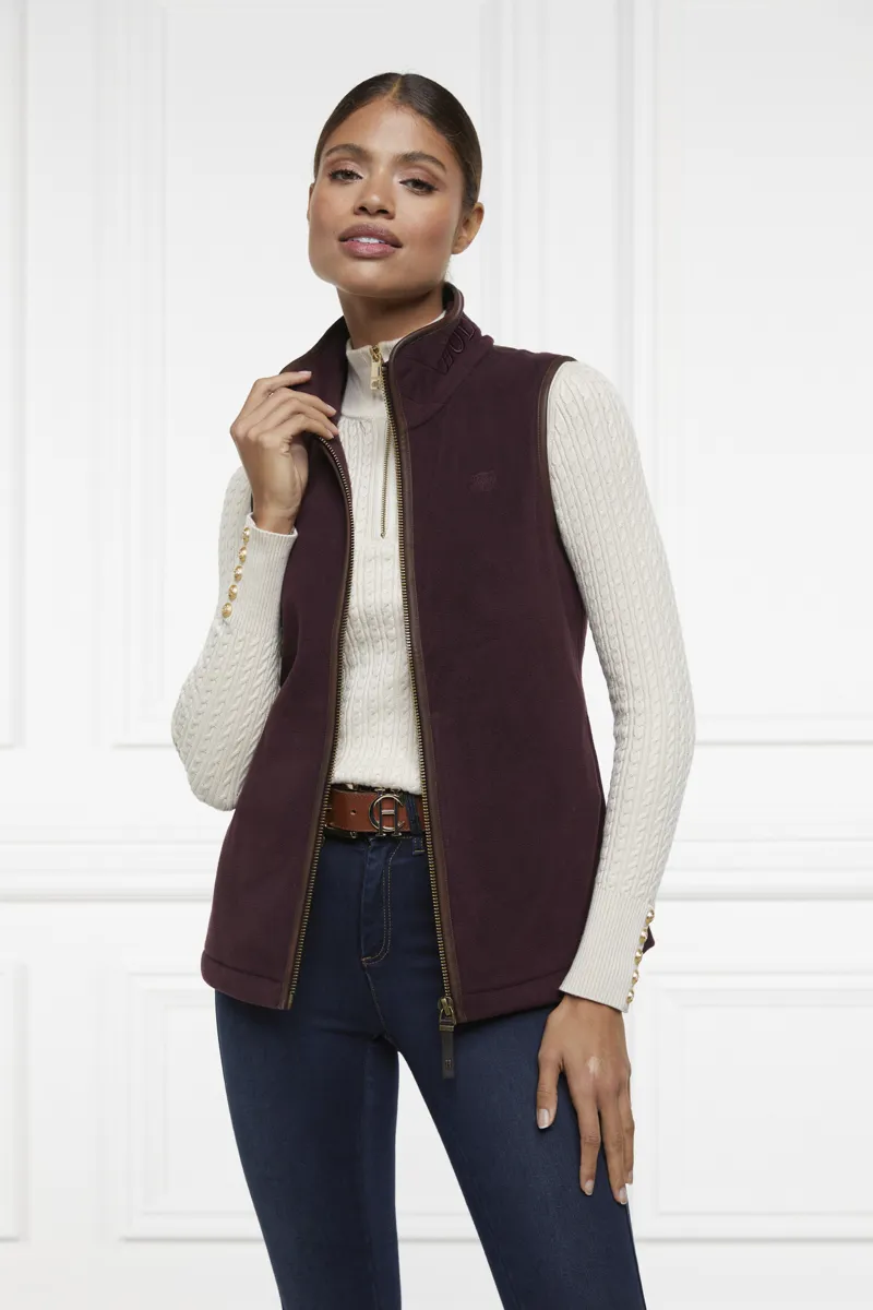 Holland Cooper Country Fleece Gilet in Mulberry